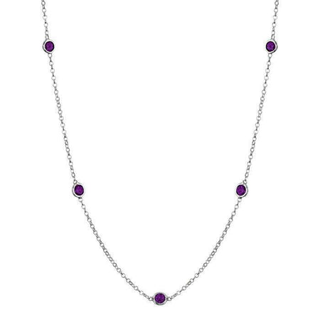 Amethyst Station Necklace Necklaces deBebians 