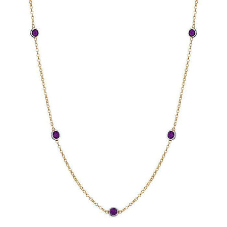 Amethyst Station Necklace Necklaces deBebians 