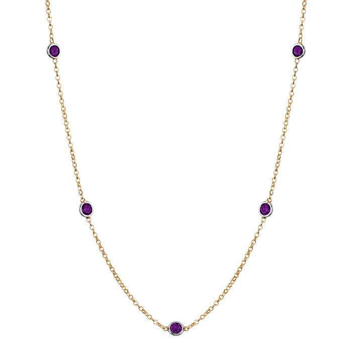 Amethyst Station Necklace Necklaces deBebians 