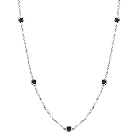 Black Diamond Station Necklace Necklaces deBebians 