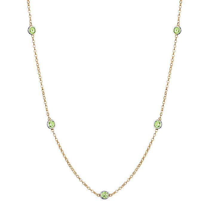 PRY GROUND シュウト001-GRADATION-NECKLACE Peridots Station Necklace | Peridot Birthstone Necklace – deBebians