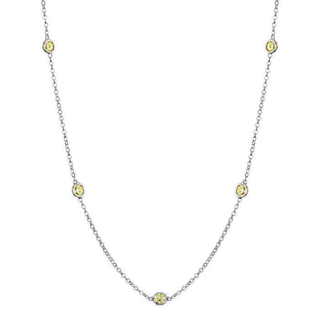 Yellow Sapphire Station Necklace Necklaces deBebians 