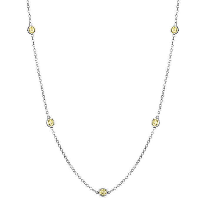 Yellow Sapphire Station Necklace Necklaces deBebians 