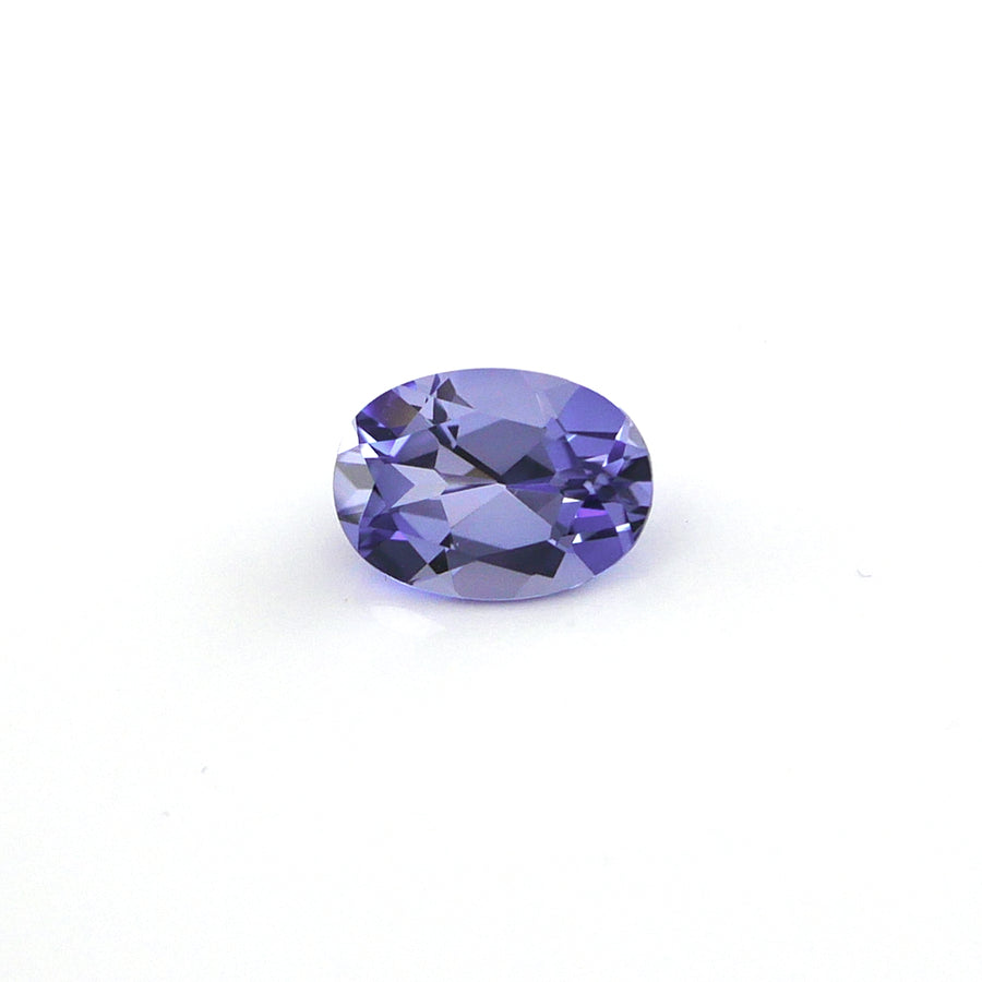 0.93ct 7x5mm Oval Lab Grown Light Purplish Blue Sapphire