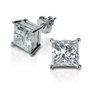 Princess Cut Diamond Stud Earrings Diamond Stud Earrings deBebians 