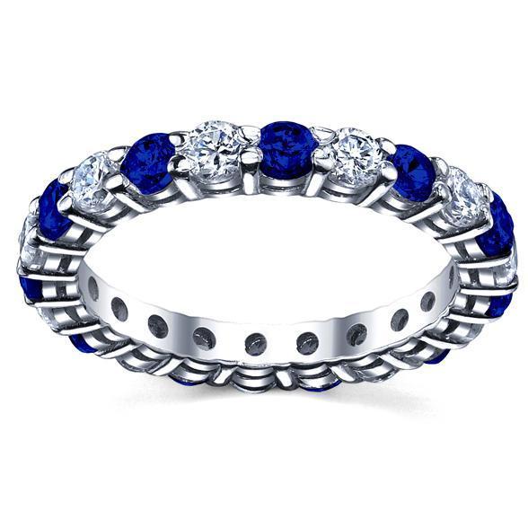 Diamond and Sapphire Eternity Ring 2.00cttw Gemstone Eternity Rings deBebians 