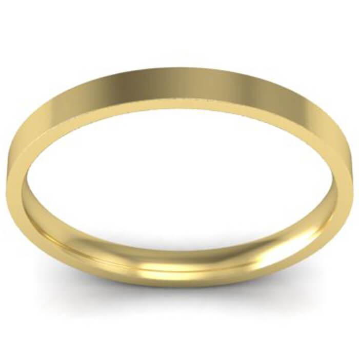 1.5 mm Flat Wedding Ring in 14k Plain Wedding Rings deBebians 