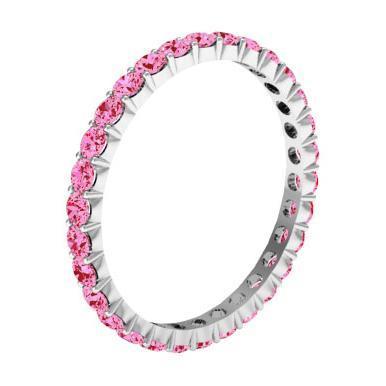 1.00 cttw Pink Sapphire Eternity Ring Gemstone Eternity Rings deBebians 