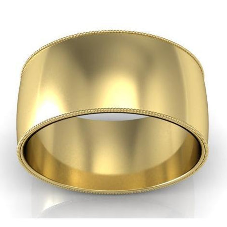 10mm Milgrain Wedding Ring in 18k Plain Wedding Rings deBebians 