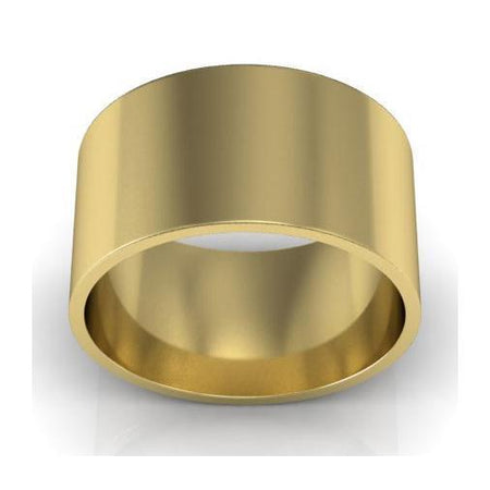 10mm Flat Wedding Ring in 18k Plain Wedding Rings deBebians 