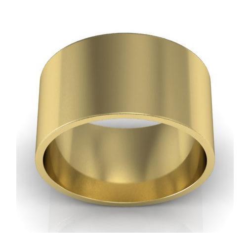 10mm Flat Wedding Ring in 14k Plain Wedding Rings deBebians 