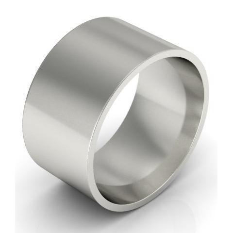 10mm Flat Wedding Ring in 14k Plain Wedding Rings deBebians 
