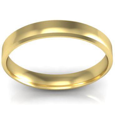 Simple Gold Beveled Ring 3mm Plain Wedding Rings deBebians 