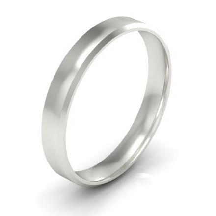 Simple Gold Beveled Ring 3mm Plain Wedding Rings deBebians 