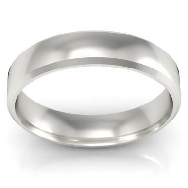 Simple Gold Bevel Ring 4mm Plain Wedding Rings deBebians 