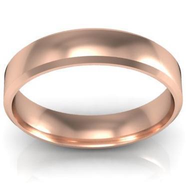 Simple Gold Bevel Ring 4mm Plain Wedding Rings deBebians 