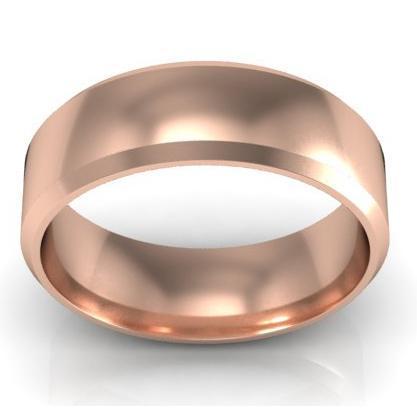 Classic Gold Beveled Band 6mm Plain Wedding Rings deBebians 