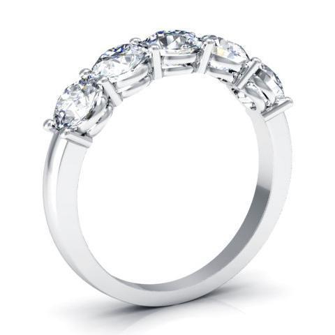 1.50cttw Shared Prong Round Diamond Five Stone Ring Five Stone Rings deBebians 