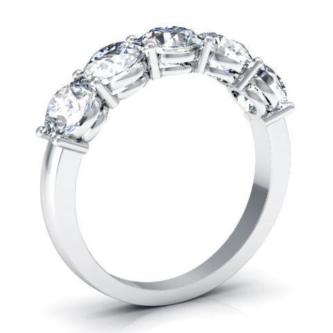 2.00cttw Shared Prong Round Diamond Five Stone Ring Five Stone Rings deBebians 