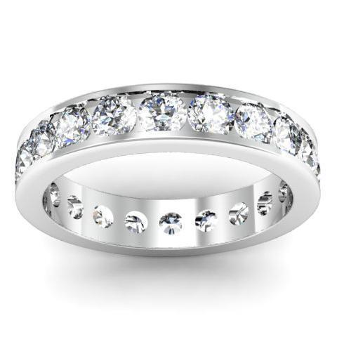 Round Channel Set Diamond Eternity Band - 2.00 carat - I1 Clarity Diamond Eternity Rings deBebians 