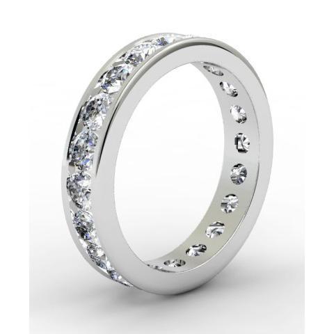 Round Channel Set Diamond Eternity Band - 2.00 carat - I1 Clarity Diamond Eternity Rings deBebians 