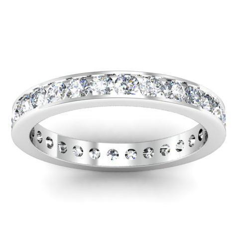 Round Channel Set Diamond Eternity Band - 1.00 carat - I1 Clarity Diamond Eternity Rings deBebians 