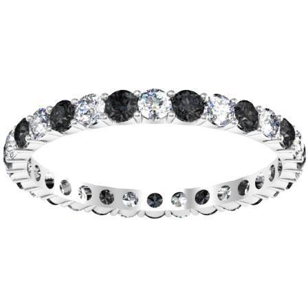 Black and White Diamond Eternity Wedding Ring Gemstone Eternity Rings deBebians 