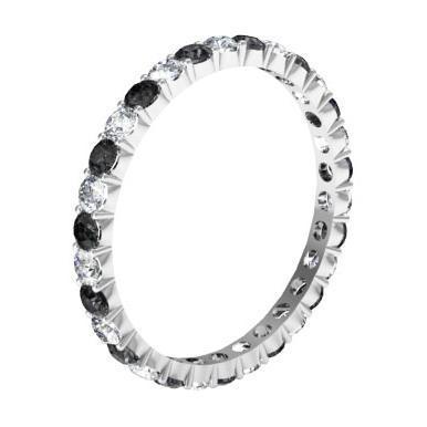 Black and White Diamond Eternity Wedding Ring Gemstone Eternity Rings deBebians 