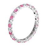 1.00cttw Diamond & Pink Sapphire Eternity Ring Gemstone Eternity Rings deBebians 