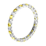 Diamond Yellow Sapphire Eternity Wedding Band Gemstone Eternity Rings deBebians 