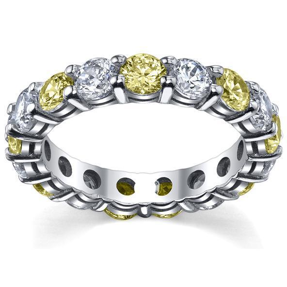 Yellow Sapphire and Diamonds Eternity Band Gemstone Eternity Rings deBebians 