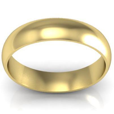 Classic Gold Wedding Ring 5mm Plain Wedding Rings deBebians 