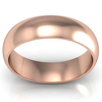 Gold Wedding Band 6mm Plain Wedding Rings deBebians 