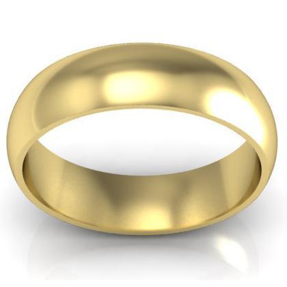 Gold Wedding Band 6mm Plain Wedding Rings deBebians 
