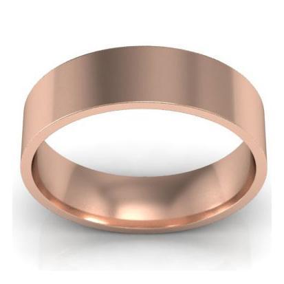 Flat Wedding Ring for Women 5mm Plain Wedding Rings deBebians 