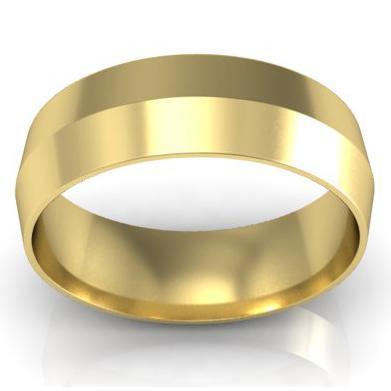 Gold Knife Edge Wedding Ring 6mm Plain Wedding Rings deBebians 