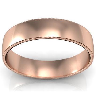Antique Style Milgrain Ring 5mm Plain Wedding Rings deBebians 