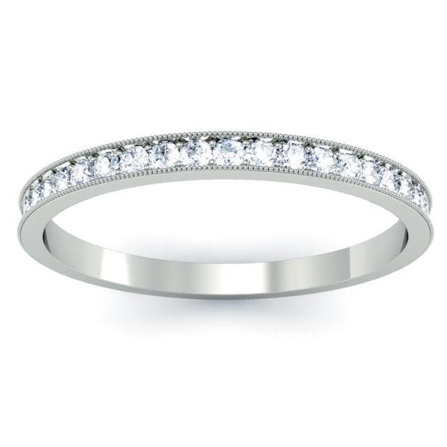 Pave Half Round Diamond Eternity Rings Milgrain Half Eternity Rings deBebians 