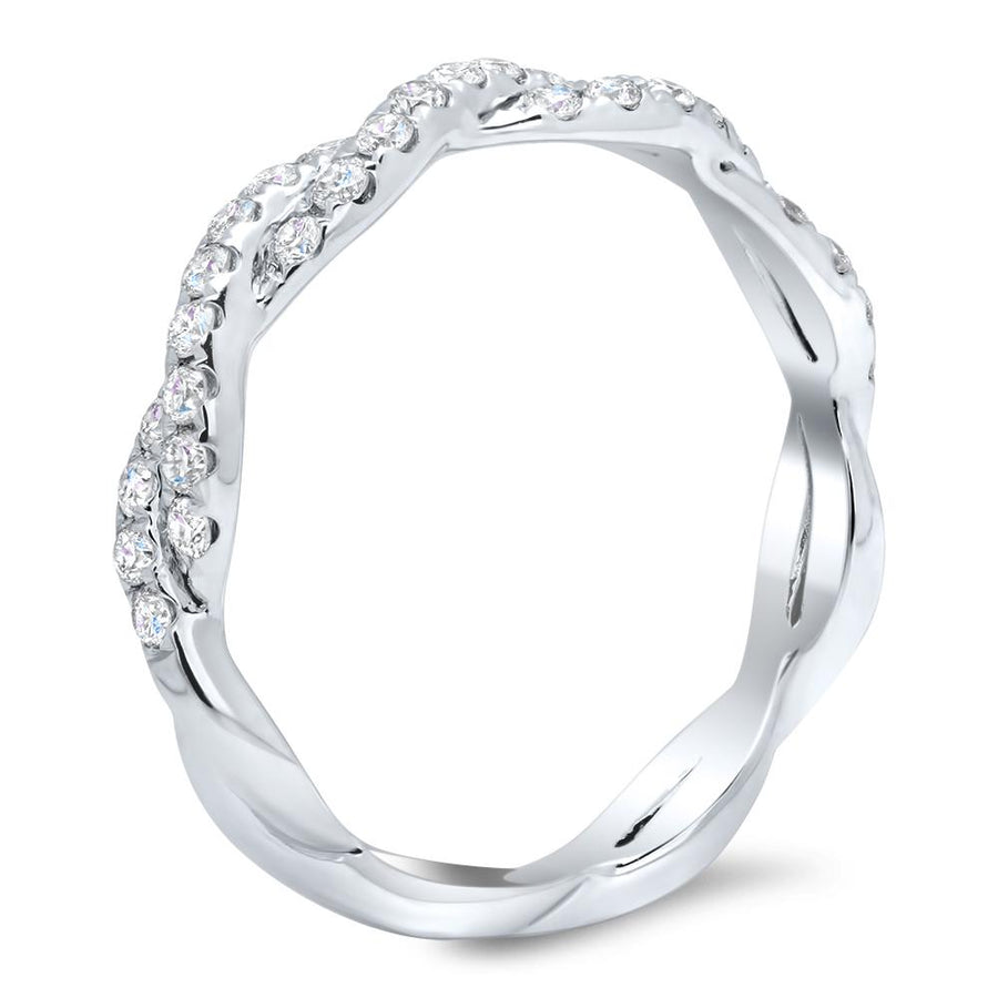Twisting Pave Diamond Wedding Ring Diamond Wedding Rings deBebians 