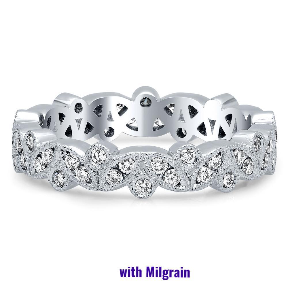 Marquise & Round Diamond Channel & Bezel Set Eternity Ring - 0.50 cttw Diamond Eternity Rings deBebians 