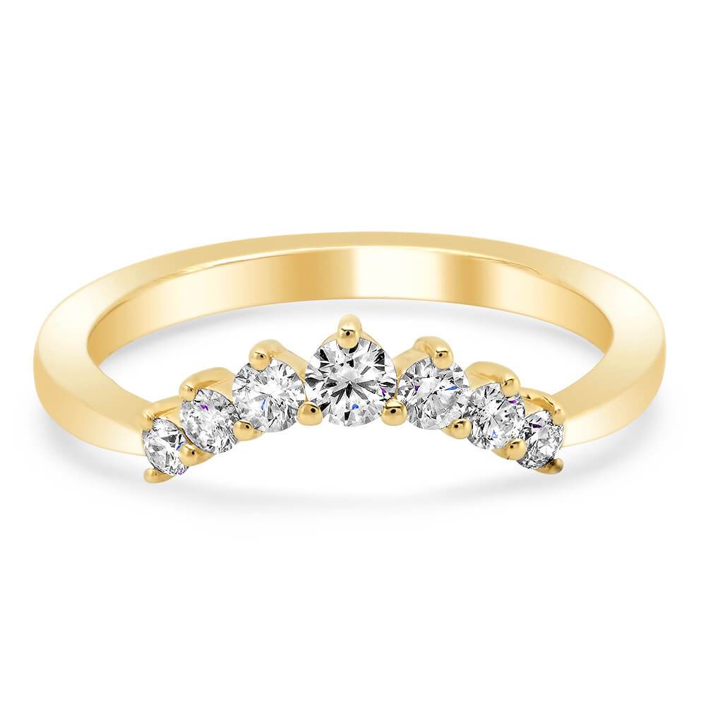 Dainty Crescent Crown Diamond Wedding Ring Diamond Wedding Rings deBebians 