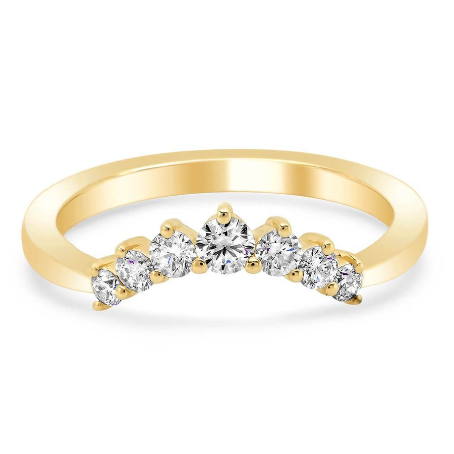 Dainty Crescent Crown Diamond Wedding Ring Diamond Wedding Rings deBebians 
