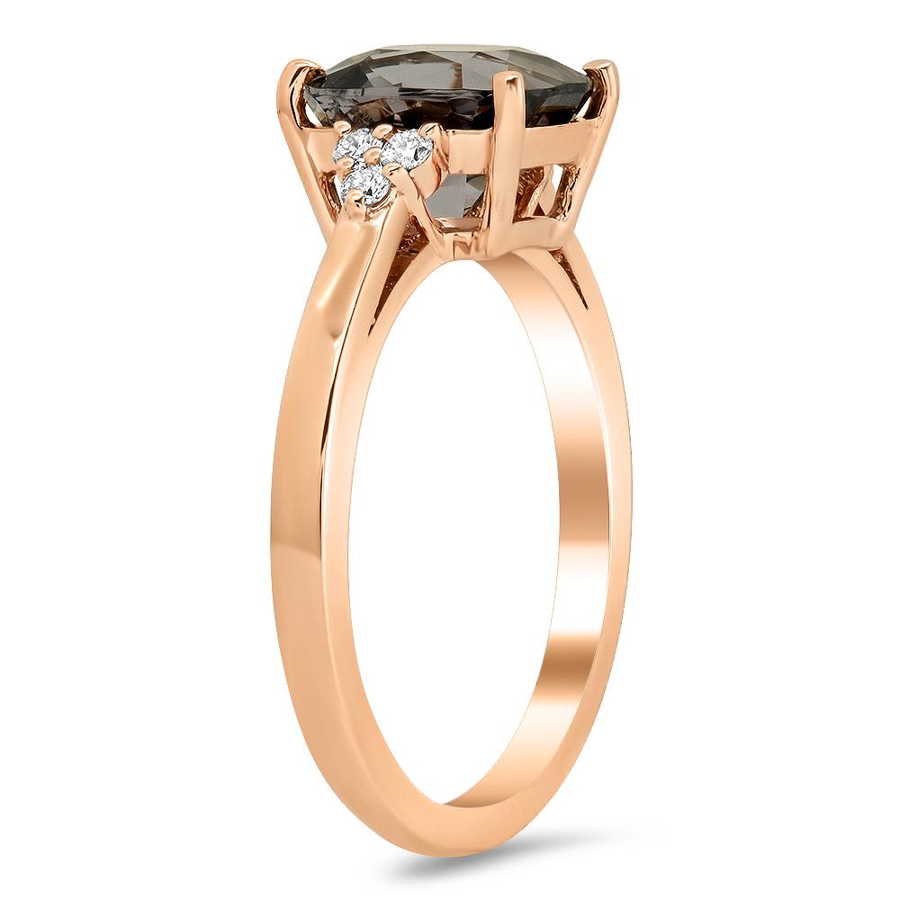 Grey Spinel and Diamond Ring in 14kt Rose Gold Ready-To-Ship deBebians 