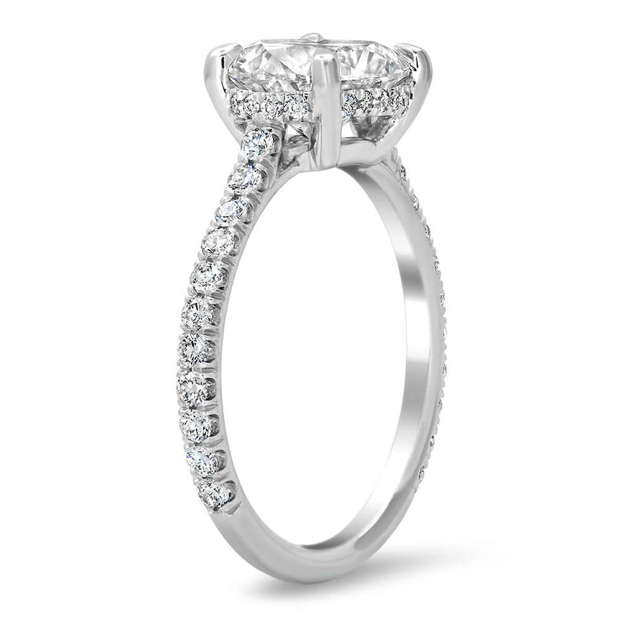 East West Engagement Ring Diamond Accented Engagement Rings deBebians 