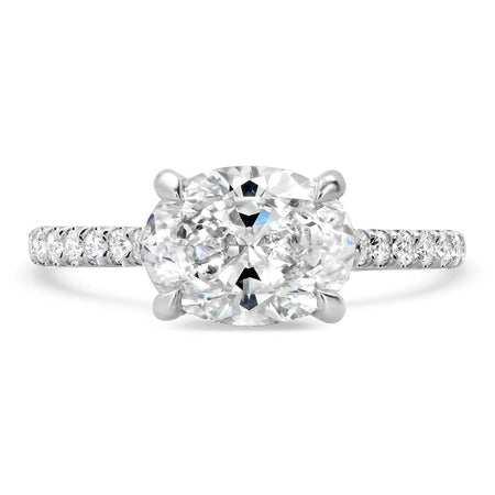 East West Engagement Ring Diamond Accented Engagement Rings deBebians 