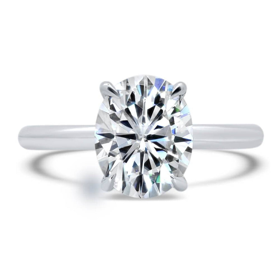 Solitaire Pave Diamond Under Halo Engagement Ring Setting