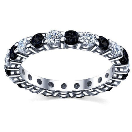 Black Diamonds Eternity Wedding Ring White Diamonds Gemstone Eternity Rings deBebians 