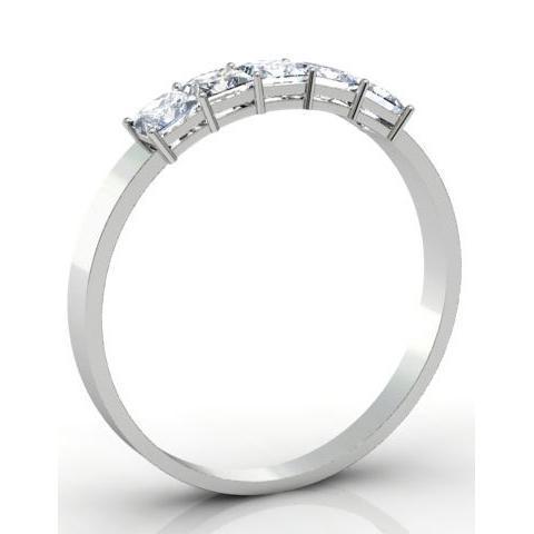 0.50cttw Shared Prong Radiant Cut Diamond Five Stone Ring Five Stone Rings deBebians 