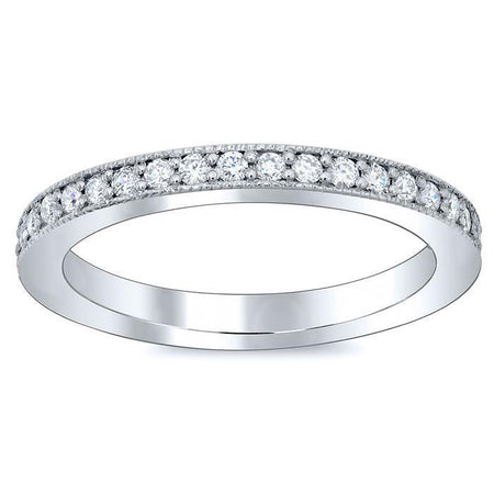 Single Row Pave Set Milgrain Diamond Eternity Band - 0.50 carat - SI Clarity Diamond Eternity Rings deBebians 