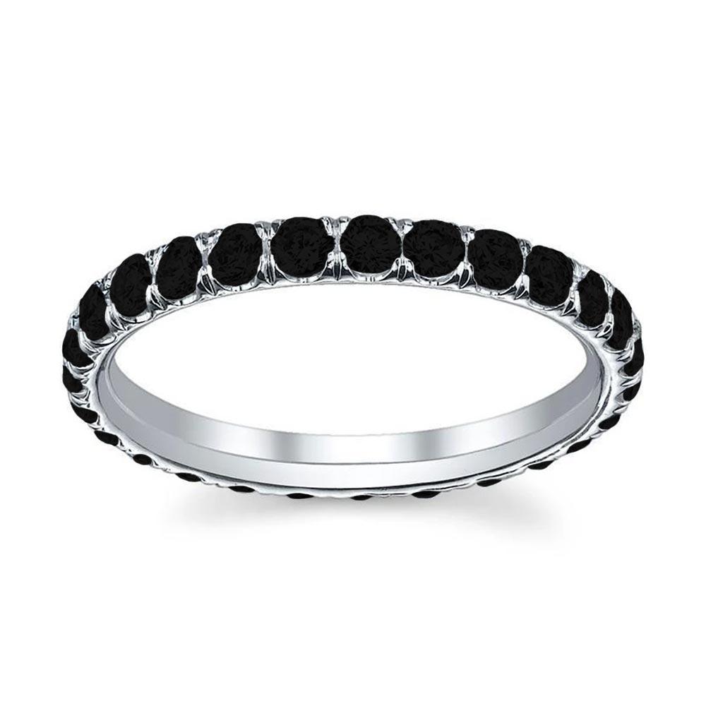 Black Diamond U-Pave Eternity Ring Gemstone Eternity Rings deBebians 